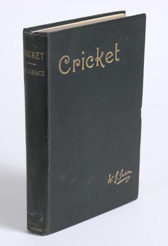 &lsquo;Cricket&rsquo;. W.G. Grace. Bristol 1891. Original green cloth, with gilt titles to front and spine. Nicely signed in ink by Grace to the front endpaper. Padwick 433. Slight breaking to internal hinges, otherwise a nice copy in good condition.