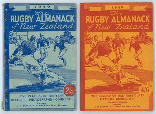 The Rugby Almanack of New Zealand&rsquo;. Edited by A.H. Carman. Twenty right editions for 1940, 1948 to 1974. Odd faults otherwise in good condition