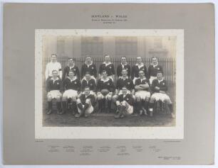 Rugby Union. &lsquo;Scotland v. Wales played at Murrayfield 1st February 1936. Scottish XV&rsquo;. Excellent official sepia photograph of the Scottish team seated and standing in rows wearing rugby attire. The photograph, by Alex Ayton of Edinburgh, measures 14&rdquo;x9.5&rdquo;