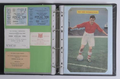 Nottingham Forest Football Club F.A. Cup Winners 1958/59 season. From the Collection of James Wilmer, who was Vice Chairman of Nottingham Forest at the time of the Final. Black file containing press photographs, copy images, signed press cuttings, program