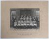 Queen&rsquo;s Park Football Club 1st Eleven- Season 1922-23&rsquo;. Original mono photograph of the Queen&rsquo;s Park playing staff and officials seated and standing in rows wearing football attire. The photograph by R. McFarlane of Glasgow measures 11&rdquo;x8.25&rdquo;, laid to off