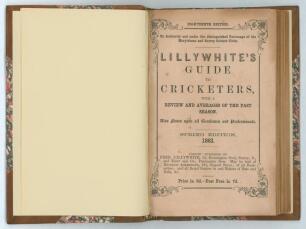 &lsquo;The Guide to Cricketers containing full directions for playing the noble and manly game of Cricket.... Spring edition&rsquo;. London 1863. 18th Edition. 8vo. Collected and edited by Frederick Lillywhite. Published by Lillywhite and Wisden, Leicester Square, Lo