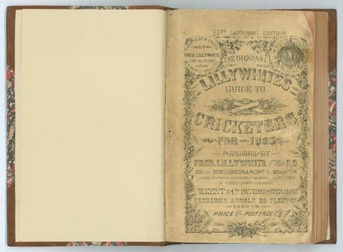 &lsquo;The Guide to Cricketers containing full directions for playing the noble and manly game of Cricket....&rsquo;. London 1866. 21st (Autumn) Edition. 8vo. Compiled and edited by Frederick Lillywhite. Published by W. Kent & Fred. Lillywhite, London. Printed by W.H