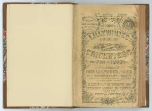 &lsquo;The Guide to Cricketers containing full directions for playing the noble and manly game of Cricket....&rsquo;. London 1866. 21st (Autumn) Edition. 8vo. Compiled and edited by Frederick Lillywhite. Published by W. Kent & Fred. Lillywhite, London. Printed by W.H