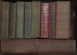 &lsquo;Lillywhite&rsquo;s [and M.C.C.] Cricket Scores & Biographies of Celebrated Cricketers&rsquo;. Arthur Haygarth. Ten volumes in mixed bindings including some duplication. Vol. I (1746 to 1826) London 1862, three copies. Vol. II (1827-1840) London 1862. Vol. III (1841-