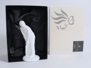 &lsquo;The Batman&rsquo;. Royal Doulton 2003 HN4518. All white figure of a right handed batsman taking guard. From the Royal Doulton &lsquo;Images&rsquo; Series. The figure stands 8&rdquo; tall. Doulton stamps to base with year 2003. Very good condition in original box