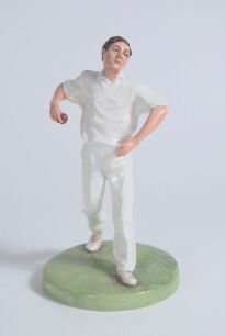 &lsquo;The Bowler&rsquo;. Royal Doulton 2003 HN4365. Limited edition figure of a bowler with ball in hand on a green base. From the Royal Doulton &lsquo;Images&rsquo; Series. Limited edition 204/2500. The figure stands 8&rdquo; tall. Doulton stamps to base with year 2003. Very good co