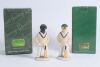 &lsquo;Black and Yellow Labrador batsmen&rsquo;. Robert Harrop Designs &lsquo;Doggie People&rsquo; CC36A figures of a batsman labrador wearing a cap with bat in paw, one black and one. Both 5.5&rdquo; tall. In original boxes. Qty 2 - 2