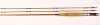 A good Orvis "Midge" 2 piece (2 tips) cane brook trout rod, 7'6", #5, 3 5/8ozs, mid tan silk wraps, cigar shaped cork handle with wooden reel seat and alloy screw grip fitting, suction joint, serial no.81505, only very light use and in original alloy tube