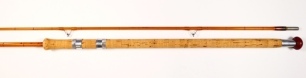 A fine and rare Hardy "The Carp" 2 piece cane carp rod, 10', cane silk inter-whipped, sliding alloy reel fittings, stand-off bridge rings, suction ferrule, 1955, overall very good/excellent condition and a rarely seen first model carp rod, made in very li
