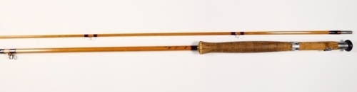 A Hardy "Phantom" 2 piece cane trout/sea-trout fly rod, 10', #7, black/crimson tipped wraps, sliding alloy reel fitting, suction ferrule, 1956, in bag