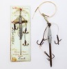 A scarce Wyer Fr&egrave;res Chapman 3" dead bait mount on trade card, twin head spinning vanes, serrated lead spindle, triple gut mounted treble hooks, card ink inscribed Truite and No.273A and a Wyer Fr&egrave;res La Syr&egrave;ne 3 &frac14;" dead bait mount, pin bait lock, triple
