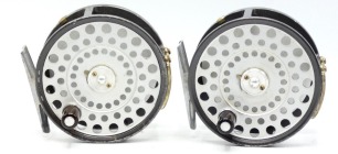 A Hardy Zenith Silent Check light salmon/sea-trout fly reel, ebonite handle, alloy foot, two screw spring drum latch, rim tension screw and silent pressure brake check mechanism, two screw nickel silver "U" shaped line guide, made for Abercombie & Fitch 
