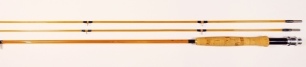A fine Hardy "Palakona" 2 piece (2 tips) cane trout fly rod, 8', #6, black/green tipped silk wraps, screw grip alloy reel fitting, suction joint, 1971, USA export model, only very light signs of use, in bag