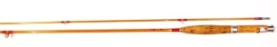 A fine Hardy "Palakona" 2 piece cane brook trout fly rod, 7'2", #5, scarlet/green tipped silk wraps, sliding alloy reel fitting, agate lined butt ring, suction ferrule, 1976, only very light signs of use, in bag