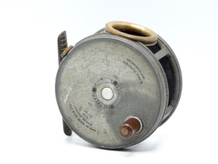 A Hardy Perfect 3 &frac34;" salmon fly reel, ebonite handle, ribbed brass foot, revolving nickel silver line guide, milled rim tension adjuster and Mk.II check mechanism, nickel silver drum locking screw, in original brown card trade box, 1930's