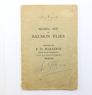Malloch P.D.: Model Set of Salmon Flies, n.d., col frontis of Salmon Fishing on the Dee, seven col. plts. of flies with pattern details opposite, soft cover with two ink names, scarce copy