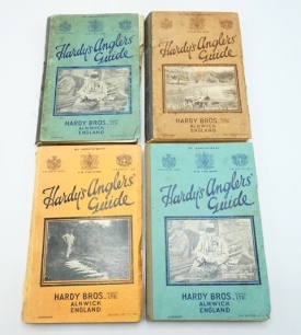 Hardy Angler's Guide, 50th "H" ed., 1928, pict. soft covers, Hardy Angler's Guide, 51st "J" ed., 1929, another copy, spine split and a Hardy Angler's Guide 52nd "K" ed. (4)
