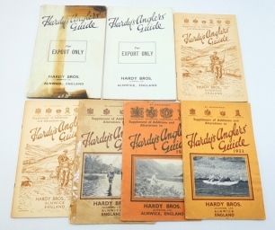 Hardy Angler's Guide, Export Only 1948 ed., soft cover, another copy, cover a.f. and four Hardy Angler's Guide Supplements for 1932, 1933, 1935 and 2 x 1938 (7)
