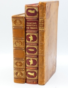 Gosling R.: The Statutes at Large Made for the Preservation of Game, 1726, pub. D. Sayer, London, orig. cf. bdg., ribbed spines; Anon: Hunting Shooting & Fishing, London 1877, frontis, hf. mor. bdg. and Walton & Cotton: Compleat Angler, 1851, lacking fro
