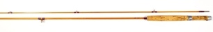 A scarce Hardy "Fairy" 2 piece cane brook trout fly rod, 7', #4, crimson silk wraps, sliding alloy reel fitting, suction ferrule, agate lined butt and tip rings, 1965, light use, in bag