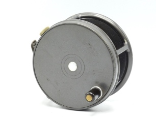 A Hardy Perfect 3 &frac34;" salmon fly reel, ebonite handle, ribbed brass foot, milled rim tension screw and Mk.II check mechanism, nickel silver drum locking nut, only very light signs of use, 1950's