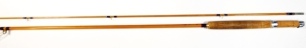 A Hardy "Phantom" 2 piece cane trout fly rod, 9', #6, black/scarlet tipped silk wraps, sliding alloy reel fitting, suction ferrule, 1967, light use only, in bag