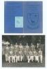 South American Cricket team in England 1932. Official folding fixture card with shield to front incorporating the emblems of the three nations of Argentina, Brazil and Chile, fixtures and tour details to centre, list of playing members to rear. &lsquo;Ex libris