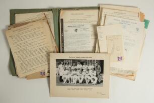 Somerset, Dorset and Yeovil County and regional cricket 1950s/1960s. Box comprising a comprehensive collection of correspondence relating to Yeovil Area committee meeting minutes and correspondence addressed to committee secretaries &lsquo;Mr. Masters&rsquo; and &lsquo;Mr.