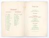 Leicestershire v South Africa 1924 &lsquo;Opening match of the tour&rsquo;. Small official menu for the Dinner given by Leicestershire to the tourist held at the Royal Hotel, Leicester on Saturday May 3rd 1924. The two page folding card menu with titles, dates and me - 2