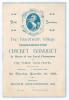 Kent C.C.C. County Champions 1906. Official menu for &lsquo;The Blackheath Village Commemoration Cricket Banquet In Honor of our Local Champions&rsquo;, held at the Three Tuns Hotel, Blackheath, 1st November 1906. The menu with pale blue borders and scalloped edges, 