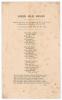 George Bean. Nottinghamshire, Sussex & England 1885-1898. Albert Craig. &lsquo;Cricket Rhymester&rsquo; 1891. Original double sided card of a poem in four stanzas by Craig titled &lsquo;Good Old Bean. Secured 145 runs not out against Notts, in his usual slashing style at B