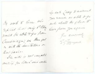 Edward George &lsquo;Teddy&rsquo; Wynyard. Hampshire & England 1878-1908. Three page handwritten folding letter in ink from Wynyard on M.C.C./ Lord&rsquo;s Cricket Ground official letterhead with very good cricket content relating to the impending 1906/07 tour to New Zeala
