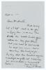 Gilbert Laird Jessop. Gloucestershire, Cambridge University, London County & England 1894-1914. Nice single page handwritten letter dated &lsquo;Sept 4&rsquo; (year unknown, possibly 1930s), to &lsquo;Dear Dr. Hunter&rsquo; with interesting cricket content. Jessop is arranging t