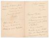 Frederick Gale. Four page handwritten folding letter from Gale to &lsquo;My dear Pardon&rsquo;. In the undated letter the handwriting is difficult to decipher, but the overall theme of the content appears to relate to mistakes appearing in published articles and book