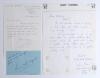 Indian Test cricketers. Three handwritten letters/ notes signed by Indian Test cricketers responding to requests for their autographs. Signatures are Ajay Kumar Sharma (one Test 1987/88) undated, Arshad Ayub (13 Tests 1987/88-1989/90) undated, and Aashish