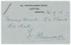 John Tunnicliffe. Yorkshire 1891-1907. Plain postcard sent from a Bristol address by Tunnicliffe, dated 26th September 1913. Very nicely signed in blue ink &lsquo;J. Tunnicliffe&rsquo;. Horizontal and vertical folds with some wear, otherwise in good condition.