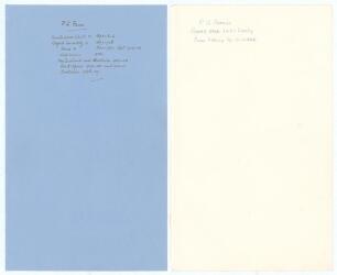 Frederick Fane and Percy Perrin. Essex C.C.C. Two sheets of large &lsquo;ledger&rsquo; size paper (9.5&rdquo;x15.5&rdquo;), each very nicely signed in ink to the top of the page by the featured player who has then proceeded to write his career highlights below. One sheet is for 