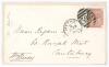 William Deedes. Gentlemen of Kent 1853. Trimmed envelope front laid to card, signed to the lower left corner &lsquo;Wm Deedes&rsquo;. The envelope addressed to a Mr Rigden of Canterbury, postmarked 23rd July 1880. Small tear to top edge, otherwise in good condition.