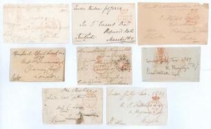 Early cricket signatures 1803-1839. A selection of eight free front envelopes, each signed by the correspondent. Signatures are Sir John Shelley, Brighton, M.C.C. etc., 1792-1795, signed &lsquo;J. Shelley&rsquo; (faded) 1803. Francis Charles Seymour-Conway, 3rd Marqu