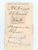 South Africa tour to Australia 1931/32. Sixteen signatures in ink, each signed individually to tightly trimmed cutting piece and laid down to two joined album pages. Players&rsquo; signatures include Cameron (Captain), Mitchell, Curnow, Christy, Taylor, Viljoen - 2