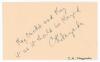 Cottari Kanakaiya Nayudu. India 1932-1936. Excellent ink signature of Nayudu with comment &lsquo;Play Cricket and play it as it should be played&rsquo;. Good condition