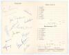 Kent. Official folding scorecard for Beckenham C.C. v A Kent C.C.C. XI 13th July 1958 (for Fred Ridgway&rsquo;s Benefit fund). nicely signed to inside autograph page by twelve members of the Kent team. Signatures include Cowdrey, Pettiford, Pretlove, Dixon, Lea - 2