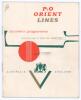 Australia tour to England 1964. Official P&O Orient Lines souvenir programme &lsquo;Australian XI English Tour 1964&rsquo; with Australian emblem, cricket bat and ball to front cover. To inside pages are pen pictures of the Australian team, fully signed in ink by all