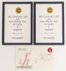Sri Lanka. &lsquo;Centenary 1882- 1982 and First Official Test Sri Lanka v. England Feb 17- 22. 1982&rsquo;. Two folding autograph cards, one signed in ink to the inside by fifteen members of the England touring party. Signatures are Gatting, Emburey, Richards, Under