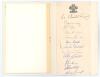 &lsquo;Surrey County Cricket Club Championship Dinner&rsquo; 1955. Official menu for the Dinner held at The Grosvenor House, Park Lane on the 1st December 1955. The menu with raised silver Club emblem of the Prince of Wales feathers and titles to front cover, inside - 2