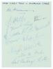 West Indies v Australia 1954/55. Album page nicely signed by the West Indies team who played Australia in the 2nd Test at Port of Spain11th-16th April 1955. Signatures are Stollmeyer (Cpt), Holt, Walcott, Weekes, Cammie Smith, Sobers, McWatt, King, Ramadh