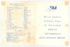 West Indies tour of Australia 1960/61. Trans-Australia Airlines four page folding itinerary for the tour with titles to front cover, tour fixtures to the two inside pages and the touring party is listed to back cover along with T.A.A. Office addresses and - 2