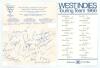 West Indies tour of England 1966. Sussex County Cricket Welfare Association headed paper very nicely signed by all seventeen members of the touring party to England. Signatures are Garry Sobers (cpt), Hunte, Allan, Brancker, Butcher, Carew, Cohen, Gibbs, 