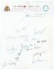 &lsquo;Barbados 1969&rsquo;. Official autograph sheet for the Barbados tour of the United Kingdom 1969. Thirteen signatures in blue and black ink including Nurse, Brancker, Moseley, Hall, Lashley, Maxwell, Bethell, Holford, Edwards etc. Good condition